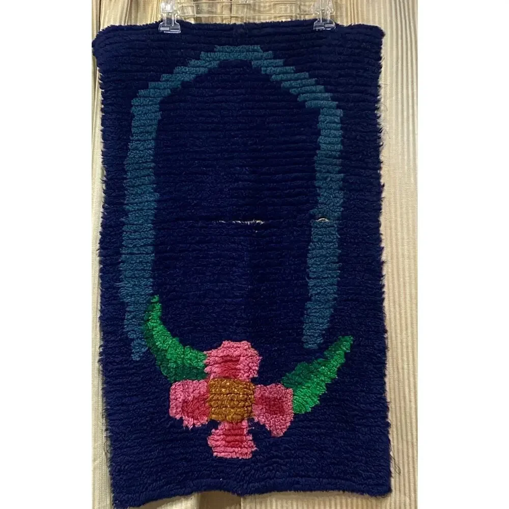 1930s Vintage Chenille Rug Mat Boudoir 31